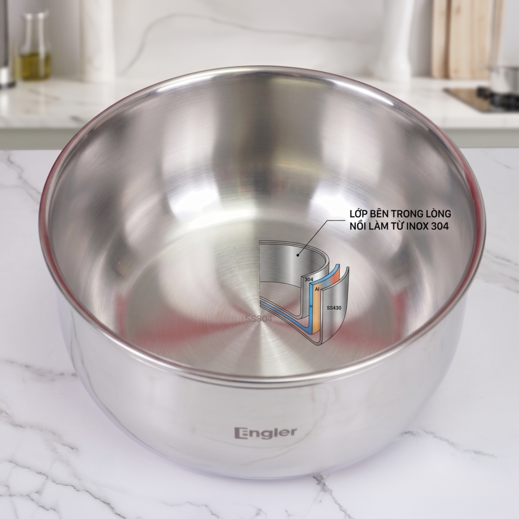 Lòng nồi Inox 304 an toàn