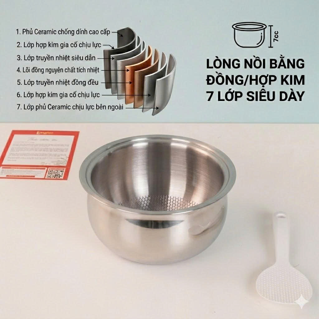 Lòng nồi hợp kim 7 lớp